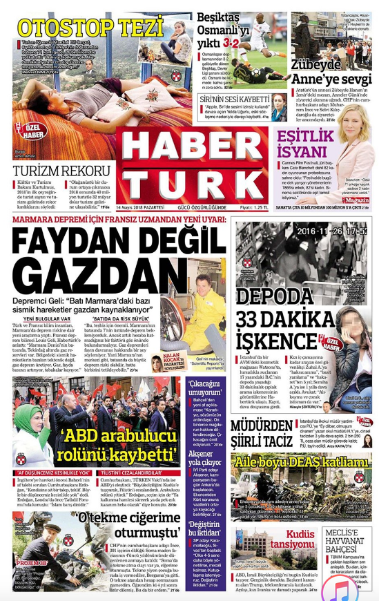 Gazete manşetleri 14 Mayıs 2018 Hürriyet - Sözcü - Habertürk