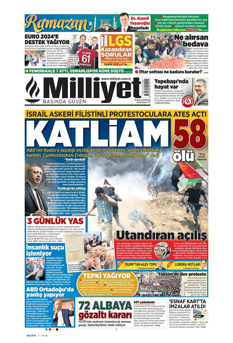 Gazete manşetleri 15 Mayıs 2018 Hürriyet - Sözcü - Habertürk