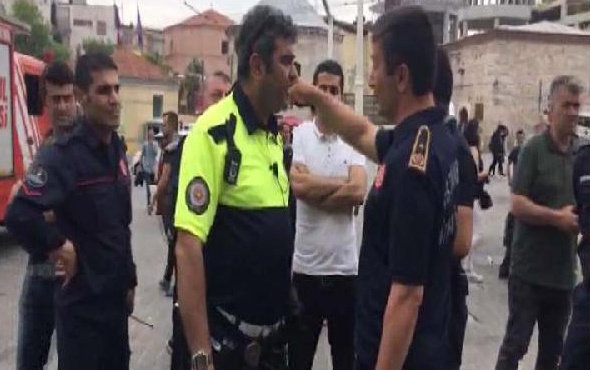 Taksim'de ilginç tartışma! Polis, itfaiyeciye ceza kesti
