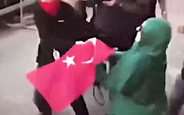 Türk bayrağını PKK'lı teröristlere vermeyen kadın! 