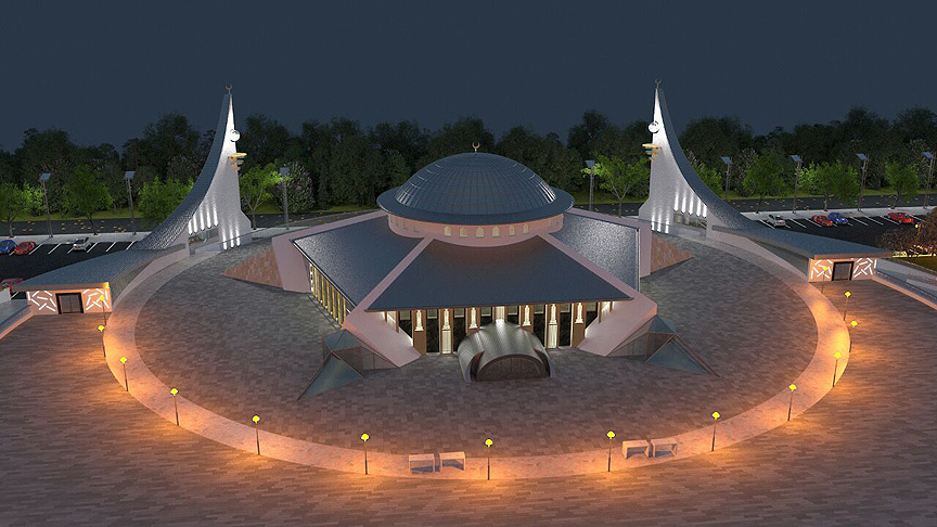 'Ay yıldız' şeklindeki cami Sivas'tan yükseliyor