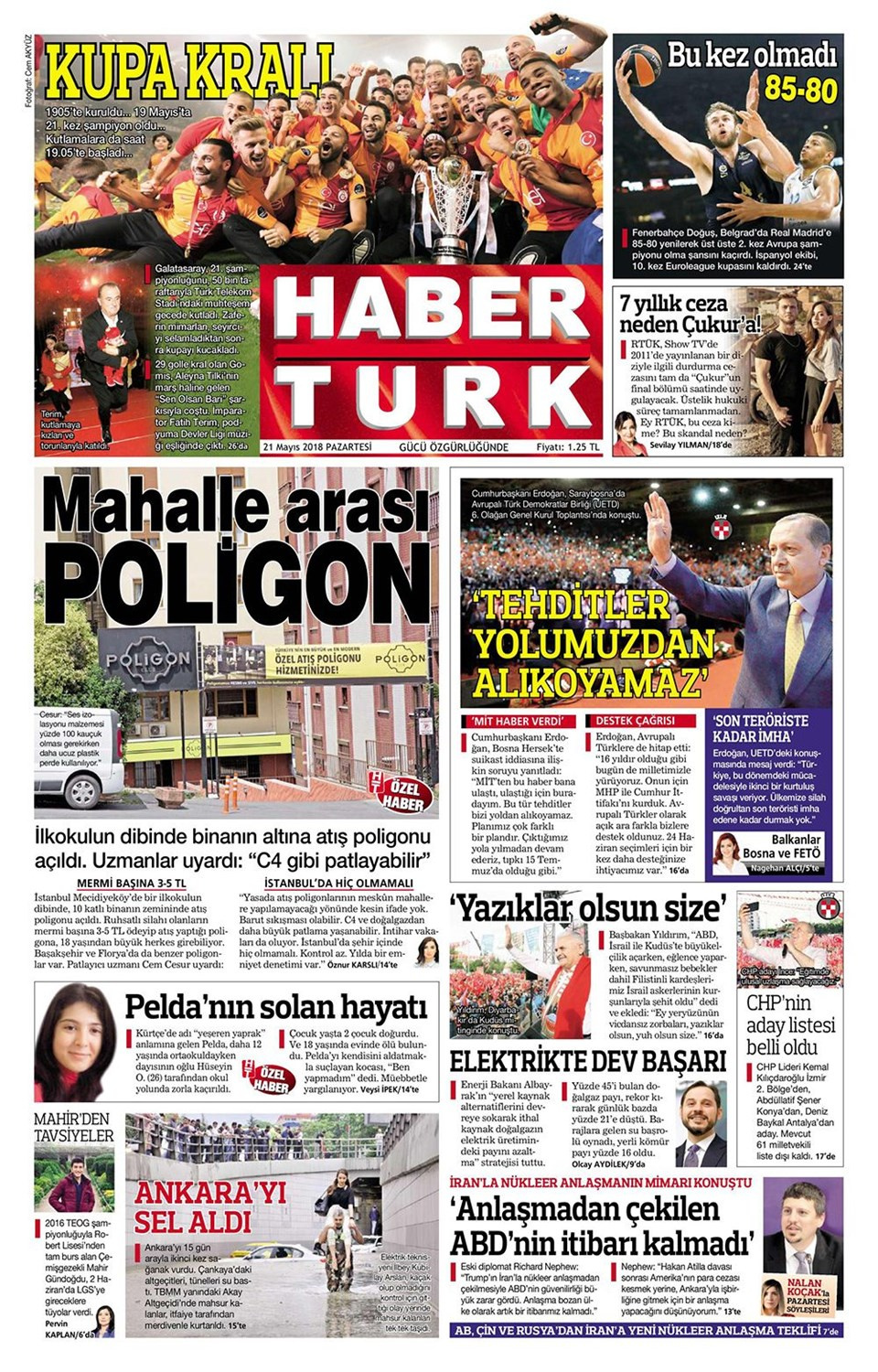 Gazete manşetleri 21 Mayıs 2018 Hürriyet - Sözcü - Fanatik