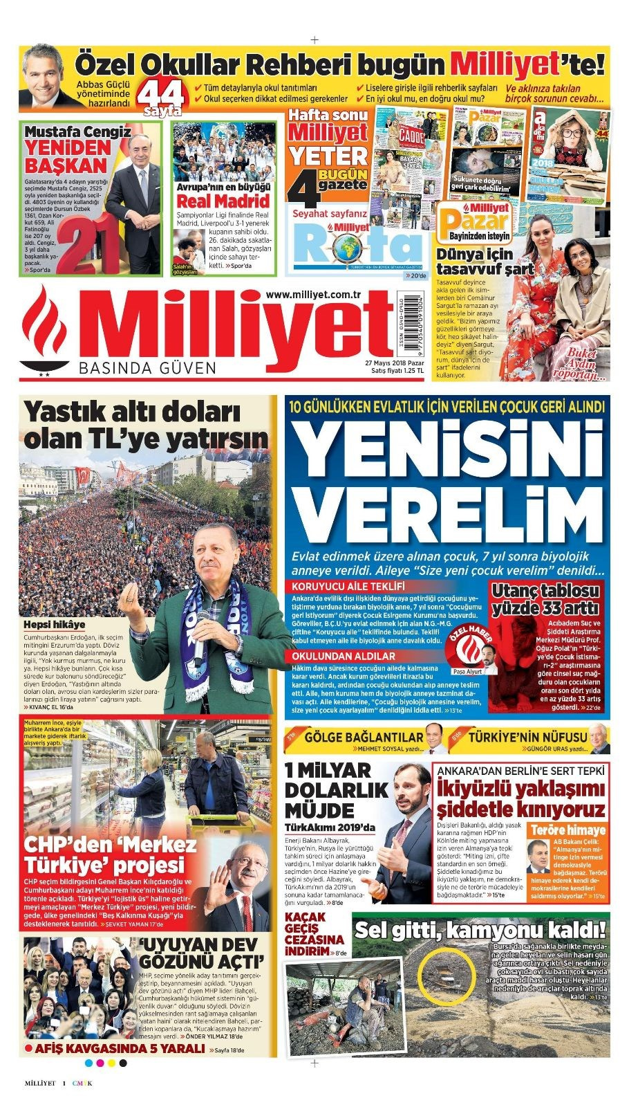 Gazete manşetleri 27 Mayıs 2018 Hürriyet - Sözcü - Fanatik