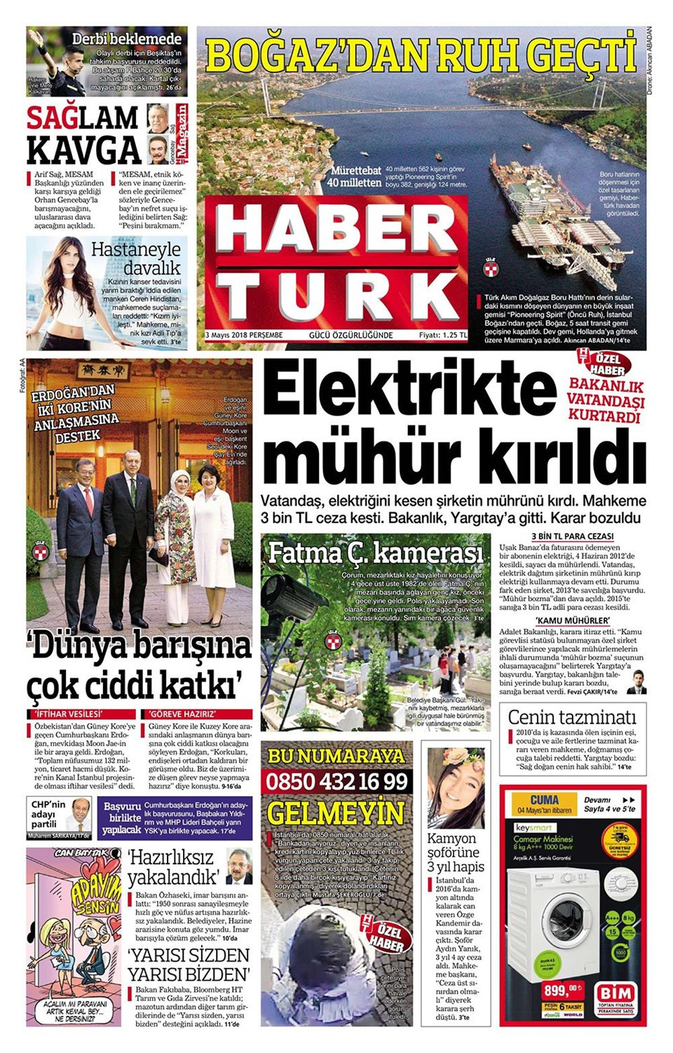 Gazete manşetleri 3 Mayıs 2018 Hürriyet - Sözcü - Posta