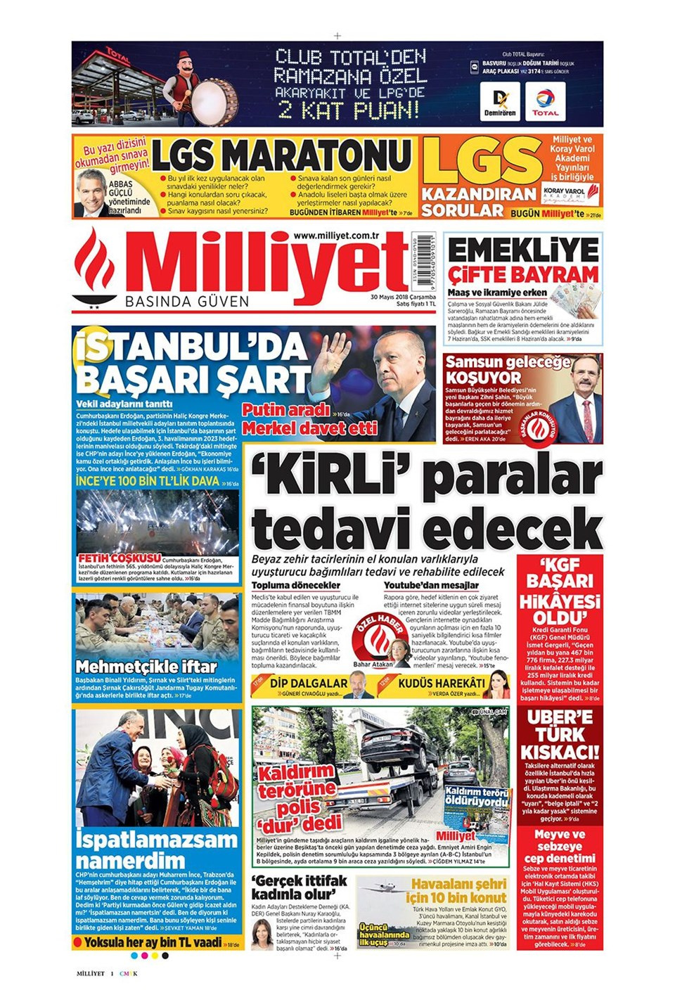 Gazete manşetleri 30 Mayıs 2018 Hürriyet - Sözcü - Habertürk