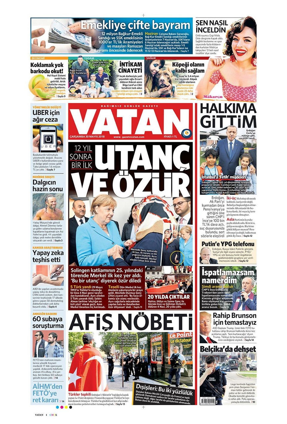 Gazete manşetleri 30 Mayıs 2018 Hürriyet - Sözcü - Habertürk