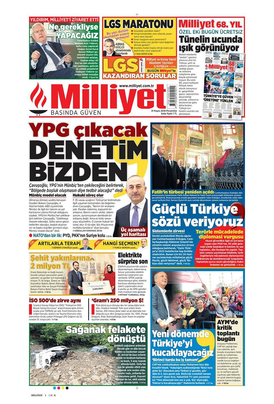 Gazete manşetleri 31 Mayıs 2018 Hürriyet - Sözcü - Habertürk