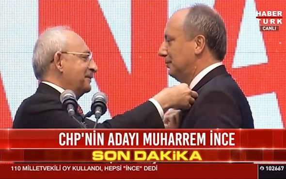 CHP'nin adayı belli oldu Muharrem İnce Kürsüye böyle çıktı