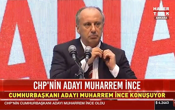 CHP'nin adayı Muharrem İnce rozetini böyle teslim etti