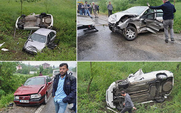 Akıl almaz olay: Aynı yerde 2 saat içinde 11 araç kaza yaptı!