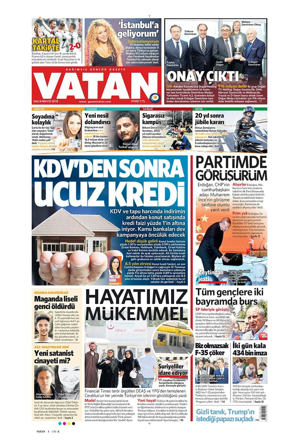 Gazete manşetleri 8 Mayıs 2018 Hürriyet - Sözcü - Habertürk