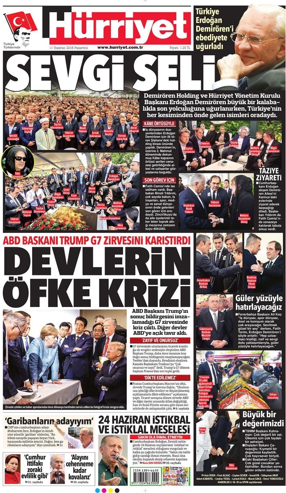 Gazete manşetleri 11 Haziran 2018 Hürriyet - Sözcü - Habertürk