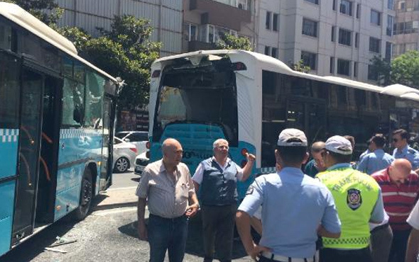 Şişli'de halk otobüsü çarpıştı! Yaralılar var