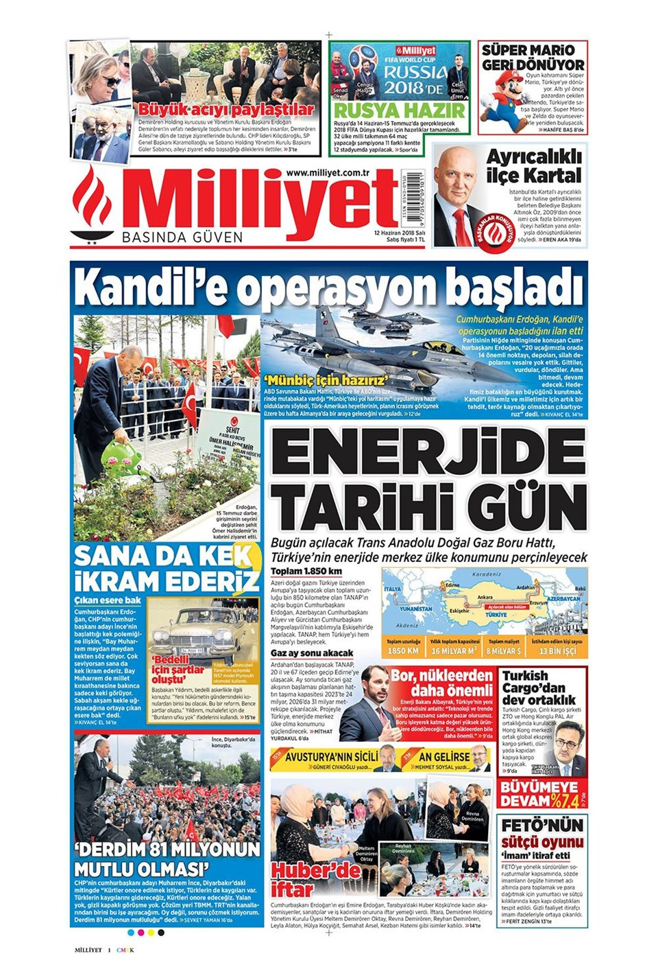 Gazete manşetleri 12 Haziran 2018 Hürriyet - Sözcü - Habertürk