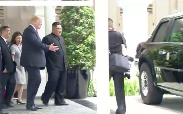 Trump Kim'e arabasını gösterdi! Adeta ezdi...