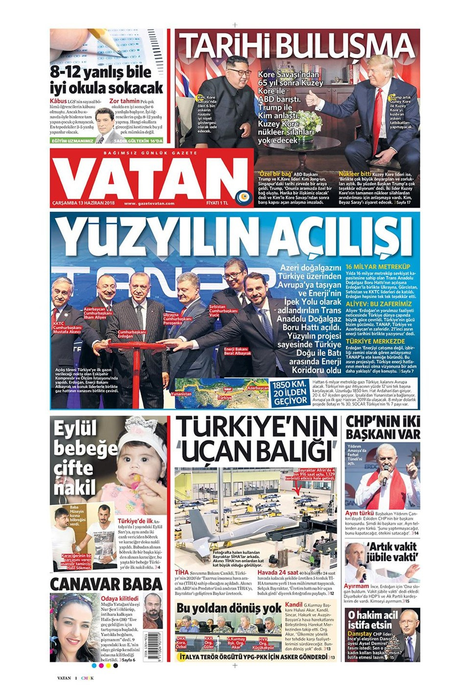 Gazete manşetleri 13 Haziran 2018 Hürriyet - Sözcü - Habertürk