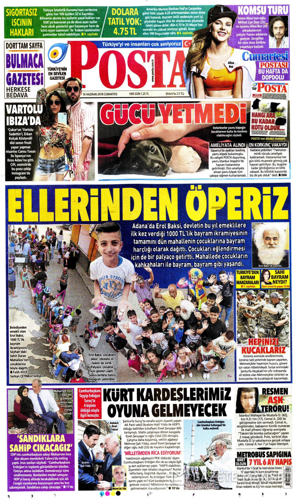Gazete manşetleri 16 Haziran 2018 Hürriyet - Sözcü - Habertürk