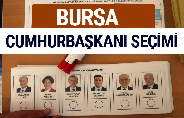 Bursa Cumhurbaşkanları oy oranları YSK Sandık sonuçları 