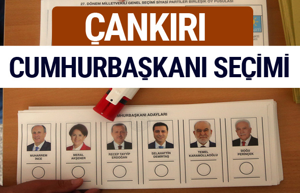 Çankırı Cumhurbaşkanları oy oranları YSK Sandık sonuçları 