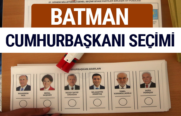 Batman Cumhurbaşkanları oy oranları YSK Sandık sonuçları 