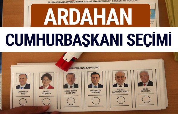 Ardahan Cumhurbaşkanları oy oranları YSK Sandık sonuçları 
