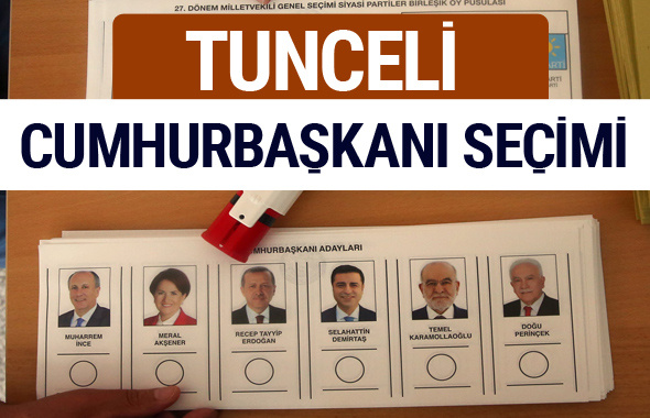 Tunceli Cumhurbaşkanları oy oranları YSK Sandık sonuçları 
