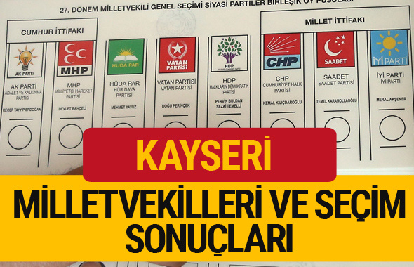 27. dönem 2018 Kayseri Milletvekilleri Kayseri Seçim Sonucu