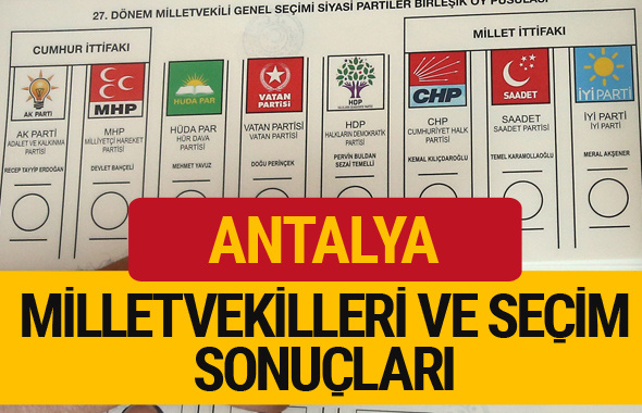 Antalya Milletvekilleri 27. dönem 2018 Antalya Seçim Sonucu