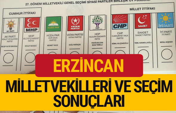 Erzincan Milletvekilleri 27. dönem 2018 Erzincan Seçim Sonucu