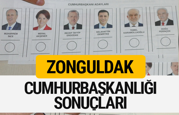 Zonguldak Cumhurbaşkanlığı seçim sonucu 2018 Zonguldak sonuçları