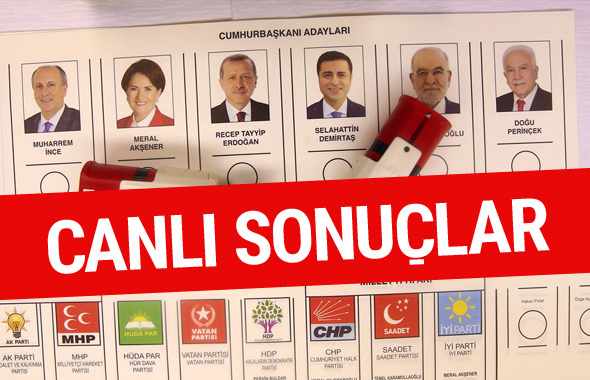 Türkiye anlık Seçim Sonuçları canlı yayını 24 Haziran 2018