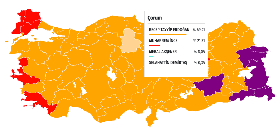 Erdoğan'ın rekor kırdığı iller AK Parti'nin en çok oy aldığı yerler