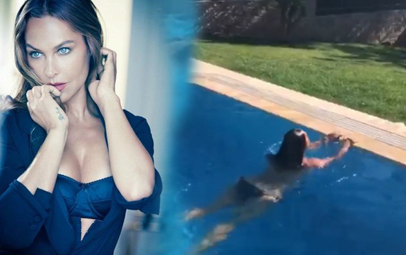 Hülya Avşar'ın yüzme videosu sosyal medyayı salladı