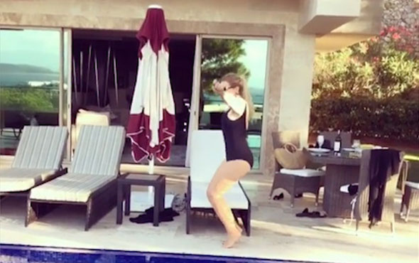 Selin Ciğerci'nin havuz videosu sosyal medyayı salladı!