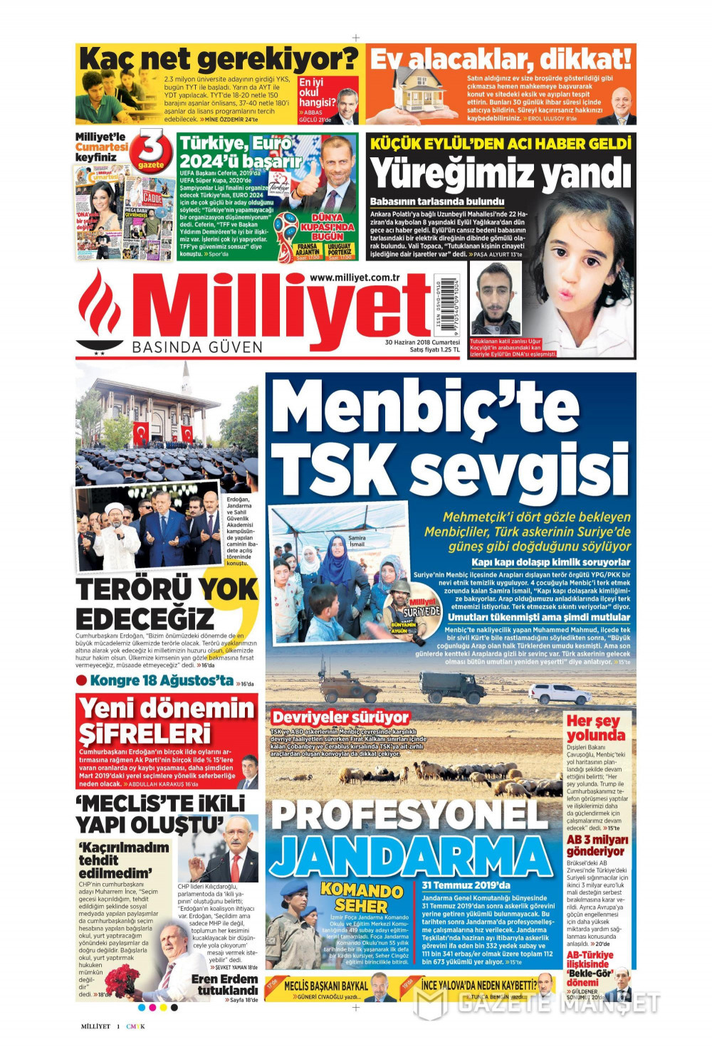 Gazete manşetleri 30 Haziran 2018 Hürriyet - Sözcü - Habertürk - Posta