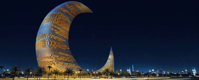 Dubai'ye dev hilal şeklinde bina