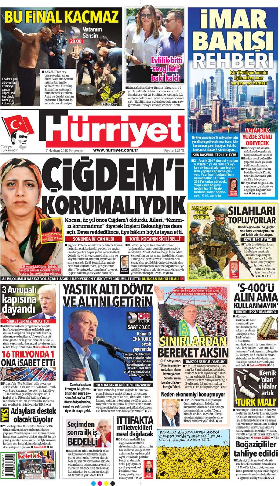 Gazete manşetleri 7 Haziran 2018 Hürriyet - Sözcü - Sabah
