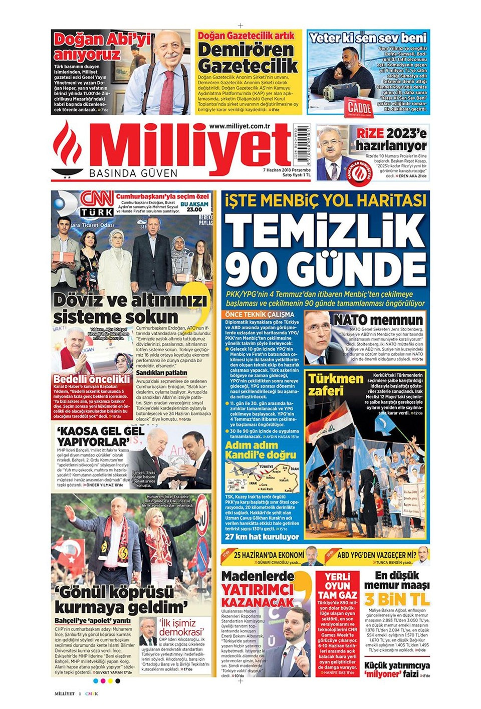 Gazete manşetleri 7 Haziran 2018 Hürriyet - Sözcü - Sabah