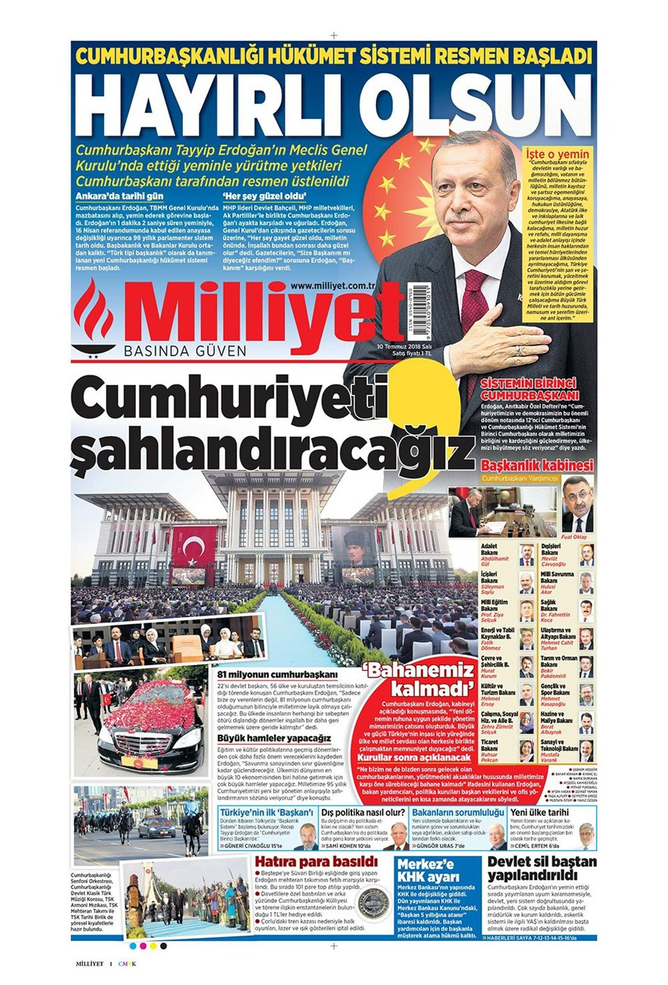 Gazete manşetleri 10 Temmuz 2018 Hürriyet - Sözcü - Posta