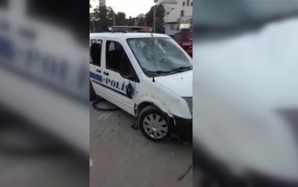 Aydın'da polis karakoluna ve araçlarına taşlı saldırı