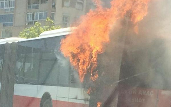 Belediye otobüsü alev alev yandı! Facia kıl payı atlatıldı