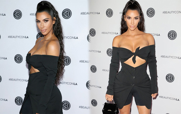 Kim Kardashian cesur kıyafetiyle görenleri büyüledi!