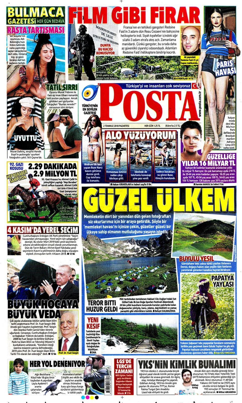 Gazete manşetleri 2 Temmuz 2018 Hürriyet - Sözcü - Habertürk