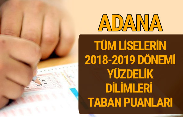 Adana Lise taban puanları 2018 -2019 nitelikli okullar LGS yüzdelik dilimleri 