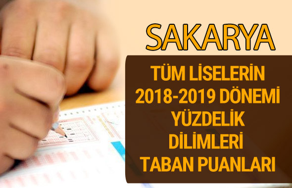 Sakarya Lise taban puanları 2018 -2019 nitelikli okullar LGS yüzdelik dilimleri 