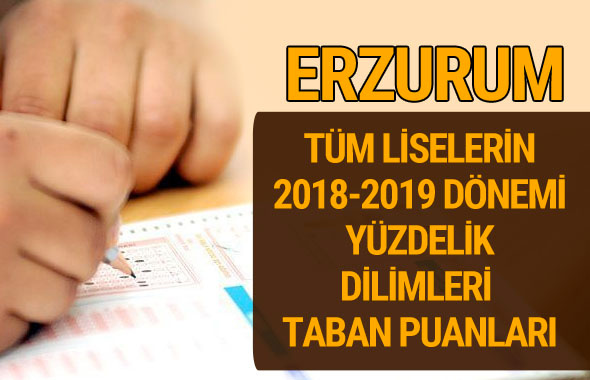 Erzurum Lise taban puanları 2018 -2019 nitelikli okullar LGS yüzdelik dilimleri 