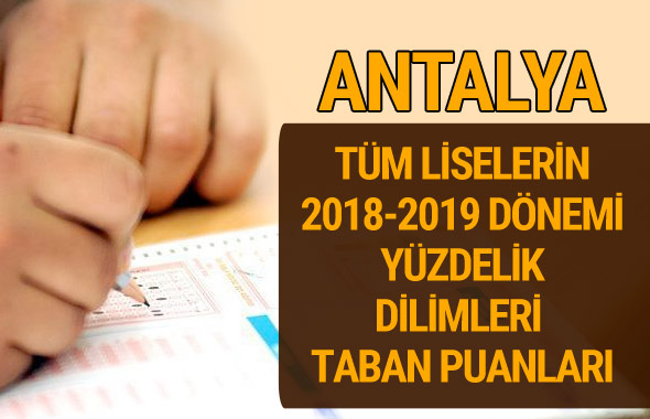 Antalya Lise taban puanları 2018 -2019 nitelikli okullar LGS yüzdelik dilimleri 