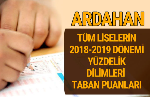 Ardahan Lise taban puanları 2018 -2019 nitelikli okullar LGS yüzdelik dilimleri 