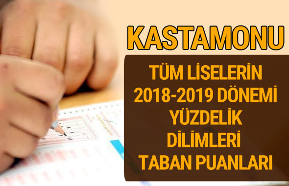 Kastamonu Lise taban puanları 2018 -2019 nitelikli okullar LGS yüzdelik dilimleri 