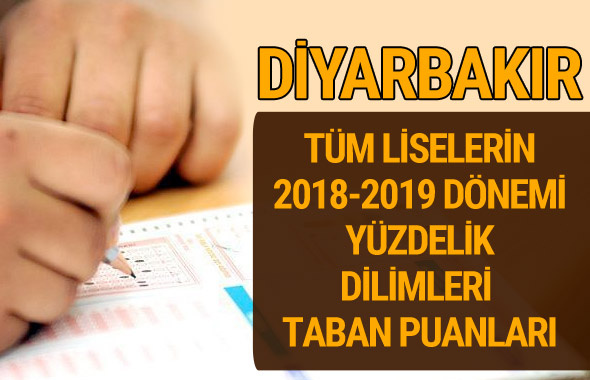 Diyarbakır Lise taban puanları 2018 -2019 nitelikli okullar LGS yüzdelik dilimleri 